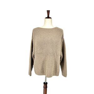 Lepsim Knit Crewneck Hi-Lo Wool Blend Sweater | Medium
